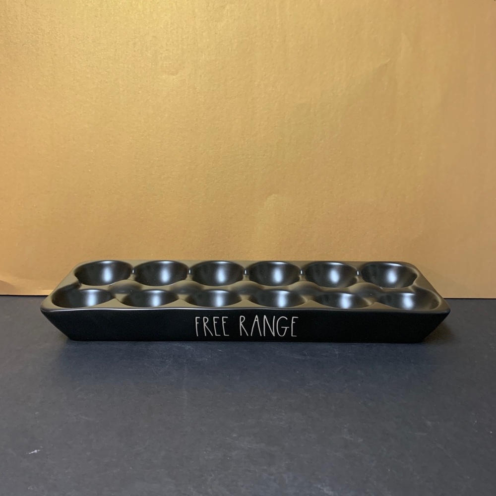 Rae Dunn brand new black FREE RANGE Tray